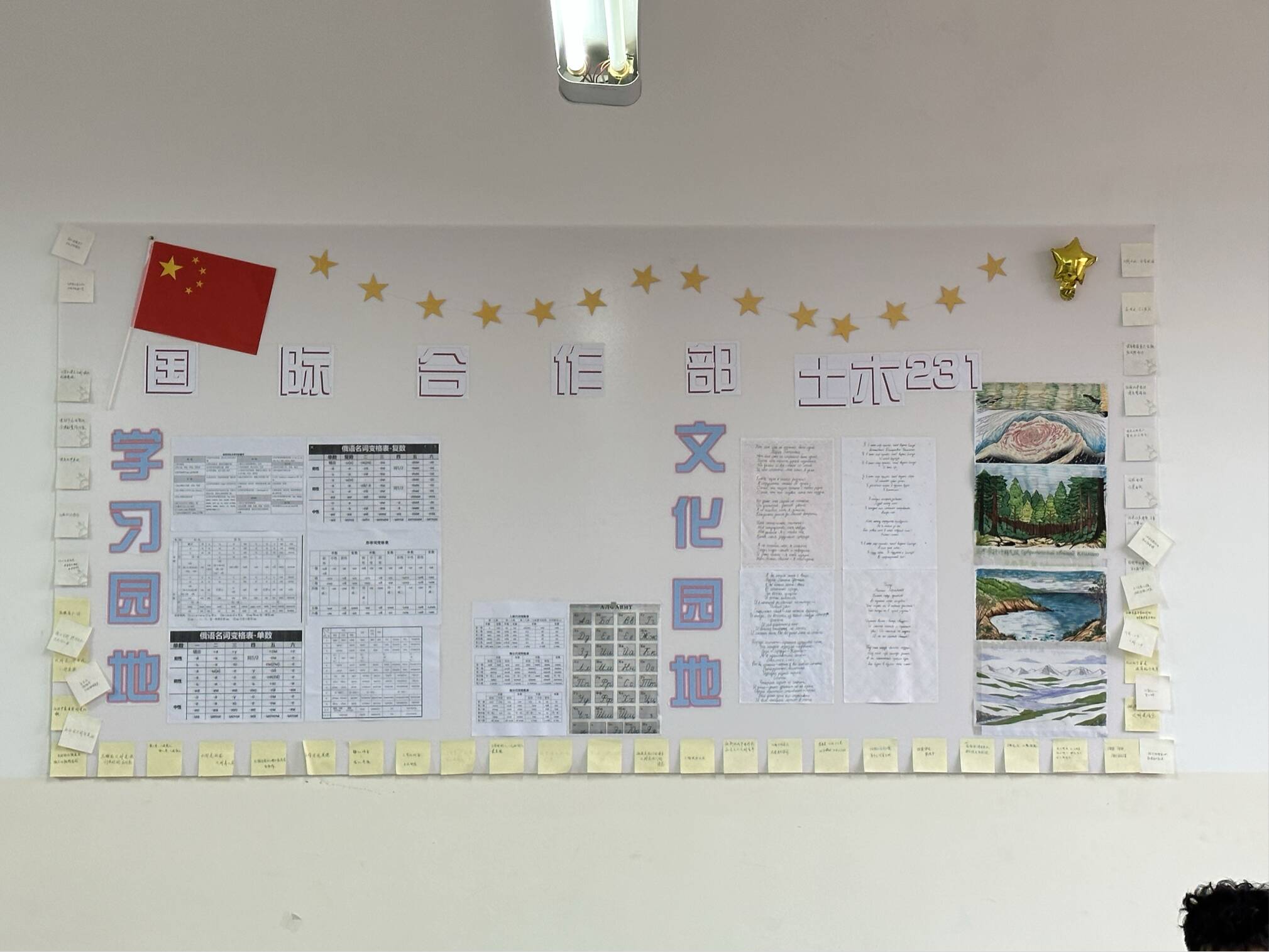 国际合作部启动班级文化墙暨“学习园地”建设活动